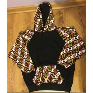 Hoodie Sweatshirt Pacific & Co Maryland Flag Pullover Black Women's Large